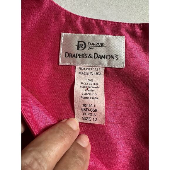 Da-Rue for Draper's & Damon's Women’s Pink Sleeveless Satin Textured Size 12 - Picture 5 of 5